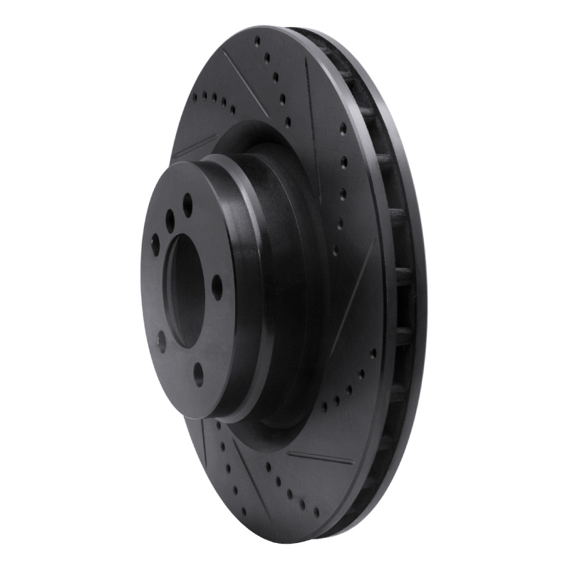 Picture of R1 06-12 Land Rover Range Rover Front Right Drilled & Slotted Black Brake Rotor