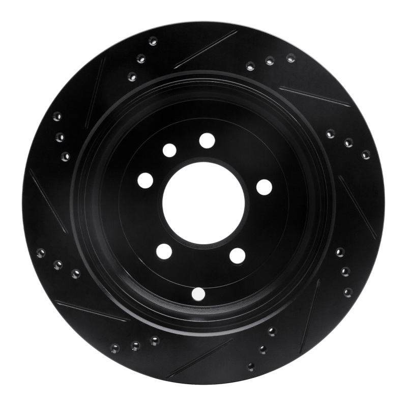Picture of R1 05-07 Land Rover LR3 Rear Right Drilled & Slotted Black Brake Rotor