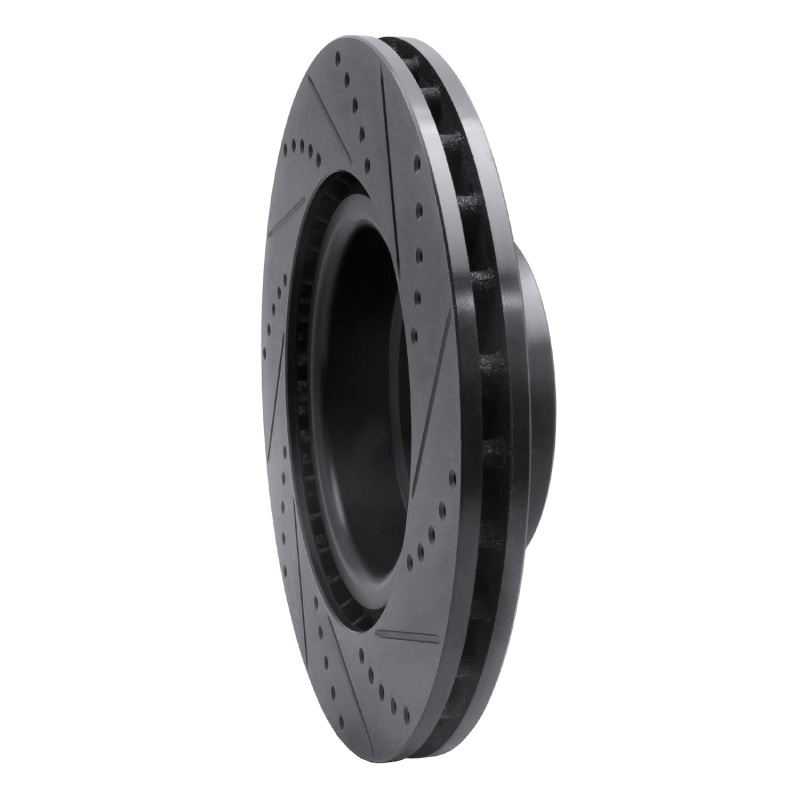 Picture of R1 06-12 Land Rover Range Rover Front Left Drilled & Slotted Black Brake Rotor