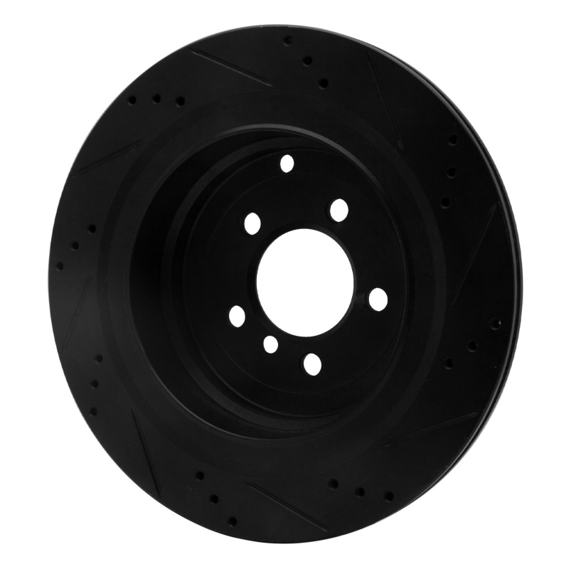 Picture of R1 06-12 Land Rover Range Rover Rear Left Drilled & Slotted Black Brake Rotor