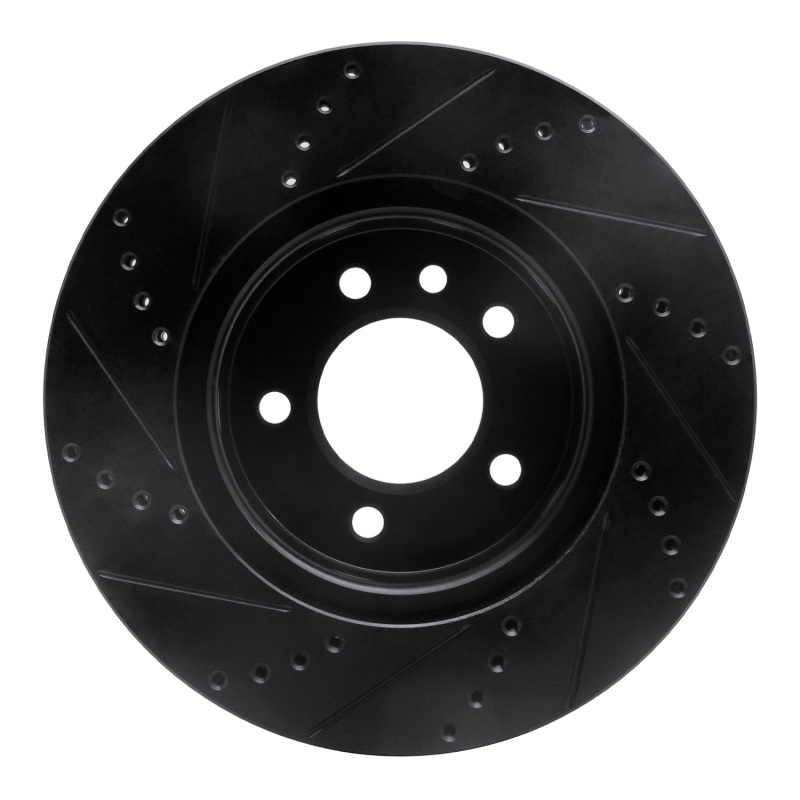Picture of R1 05-07 Land Rover LR3 Front Right Drilled & Slotted Black Brake Rotor