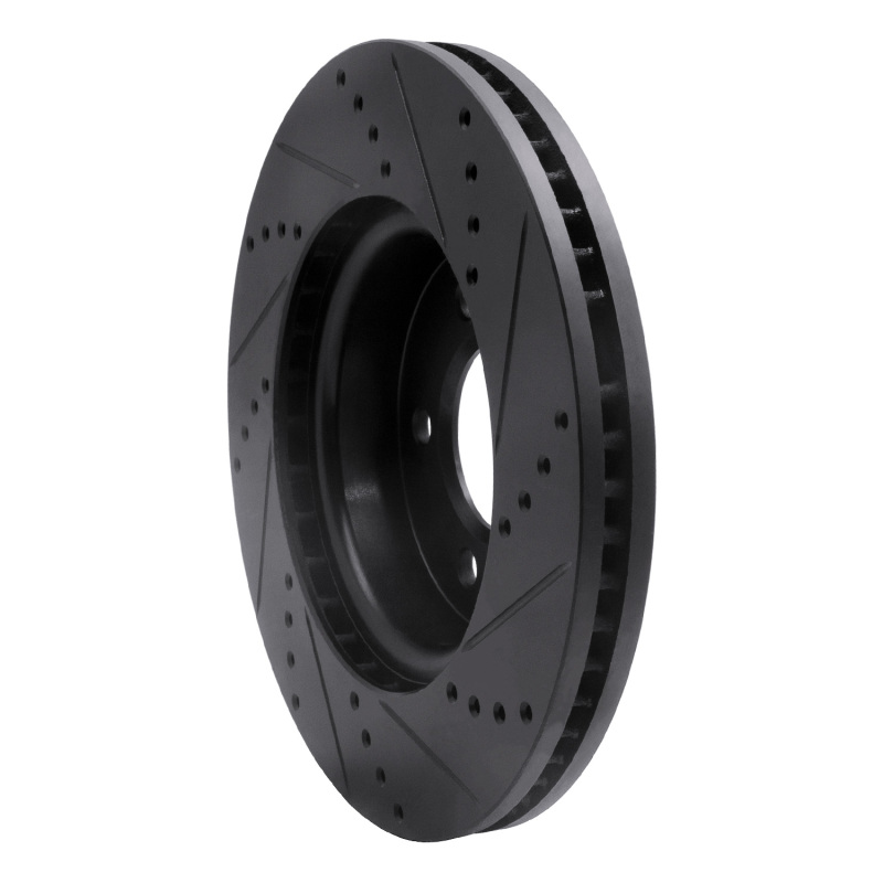 Picture of R1 05-07 Land Rover LR3 Front Left Drilled & Slotted Black Brake Rotor
