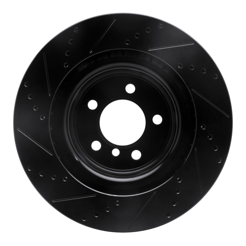 Picture of R1 06-09 Land Rover Range Rover Front Right Drilled & Slotted Black Brake Rotor
