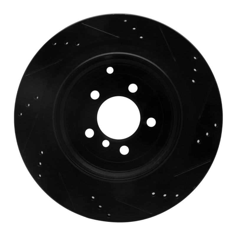 Picture of R1 06-12 Land Rover Range Rover Rear Left Drilled & Slotted Black Brake Rotor