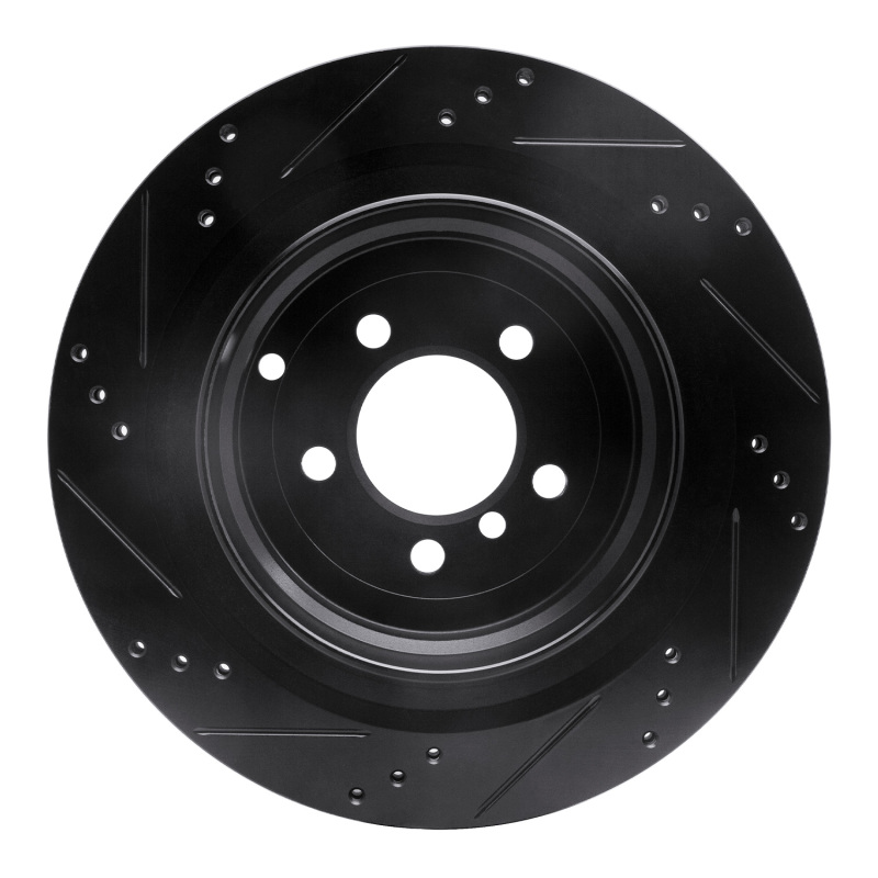 Picture of R1 06-12 Land Rover Range Rover Rear Right Drilled & Slotted Black Brake Rotor