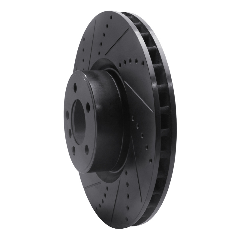 Picture of R1 10-12 Land Rover Range Rover Front Left Drilled & Slotted Black Brake Rotor