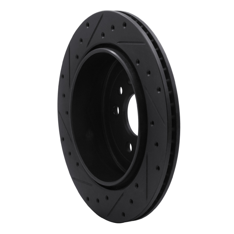 Picture of R1 08-12 Land Rover LR2 Rear Right Drilled & Slotted Black Brake Rotor