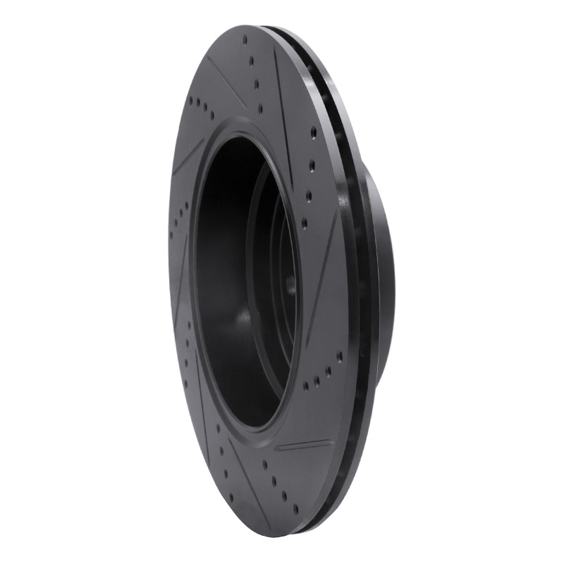 Picture of R1 10-12 Land Rover Range Rover Rear Left Drilled & Slotted Black Brake Rotor