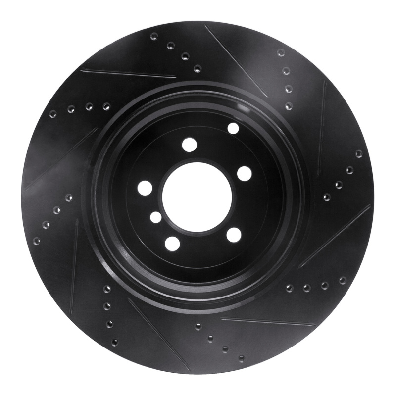 Picture of R1 10-12 Land Rover Range Rover Rear Left Drilled & Slotted Black Brake Rotor