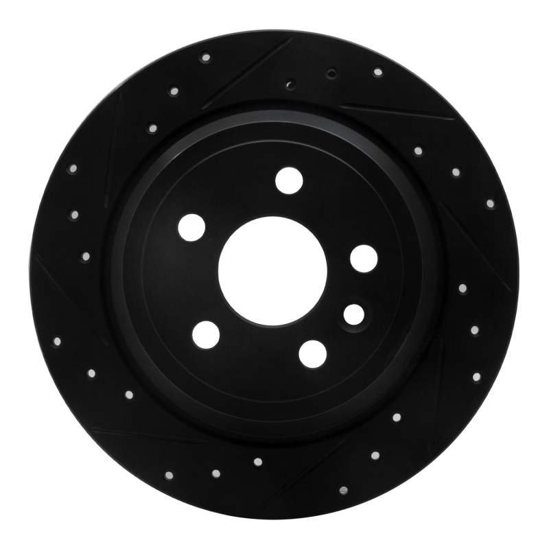 Picture of R1 13-15 Land Rover LR2 Rear Left Drilled & Slotted Black Brake Rotor