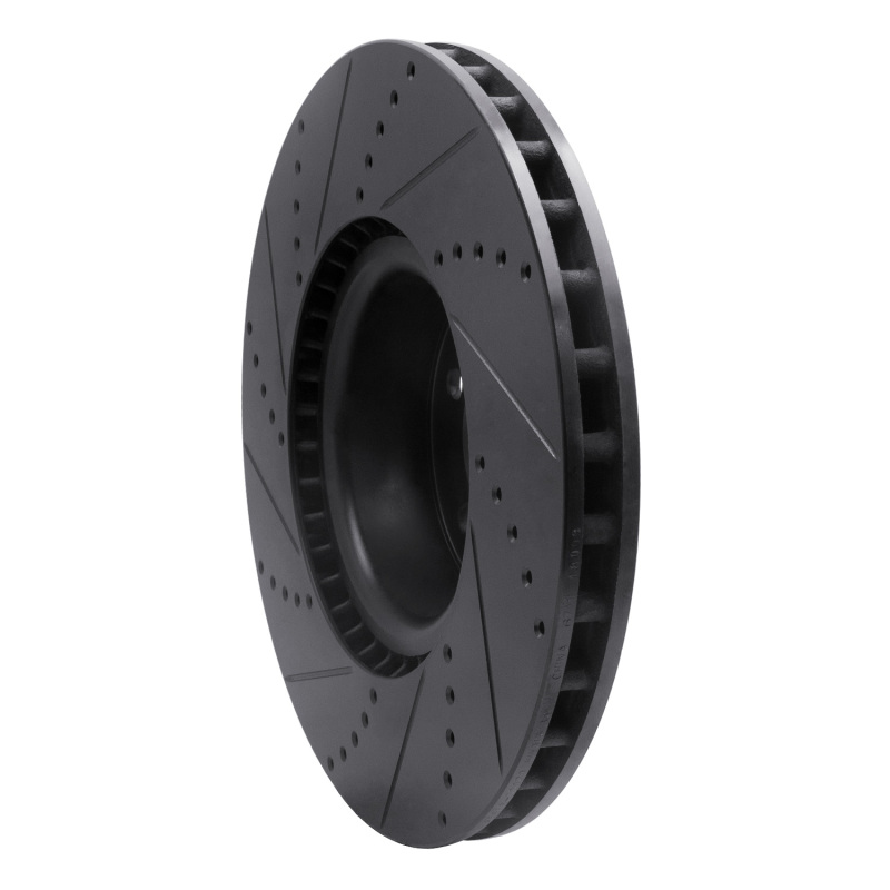 Picture of R1 10-12 Land Rover Range Rover Front Right Drilled & Slotted Black Brake Rotor