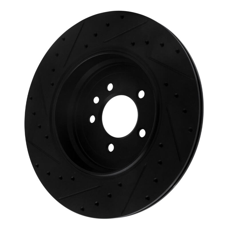 Picture of R1 10-13 Land Rover Range Rover Sport Rear Right Drilled & Slotted Black Brake Rotor