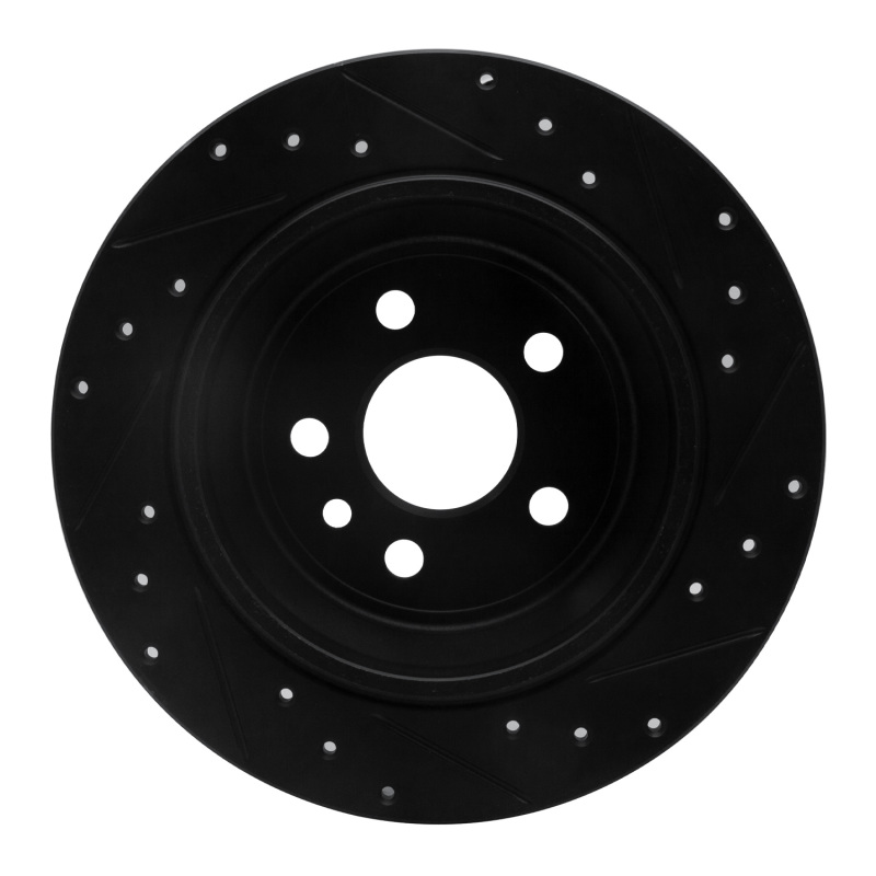 Picture of R1 13-15 Land Rover LR2 Rear Left Drilled & Slotted Black Brake Rotor