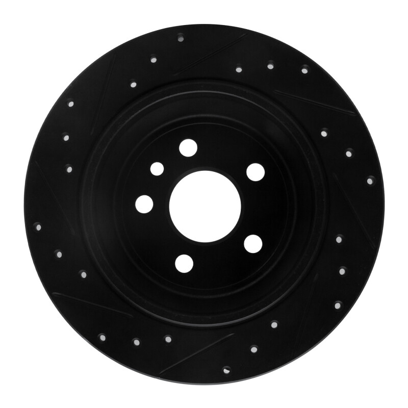 Picture of R1 13-15 Land Rover LR2 Rear Right Drilled & Slotted Black Brake Rotor