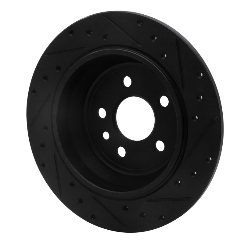 Picture of R1 13-15 Land Rover LR2 Rear Left Drilled & Slotted Black Brake Rotor