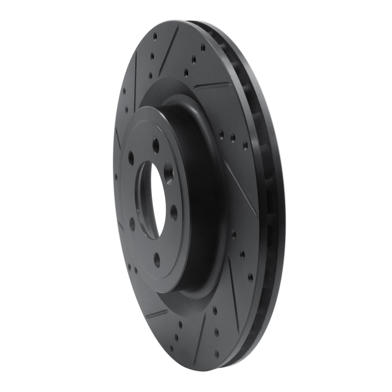 Picture of R1 14-24 Land Rover Range Rover Sport Rear Left Drilled & Slotted Black Brake Rotor