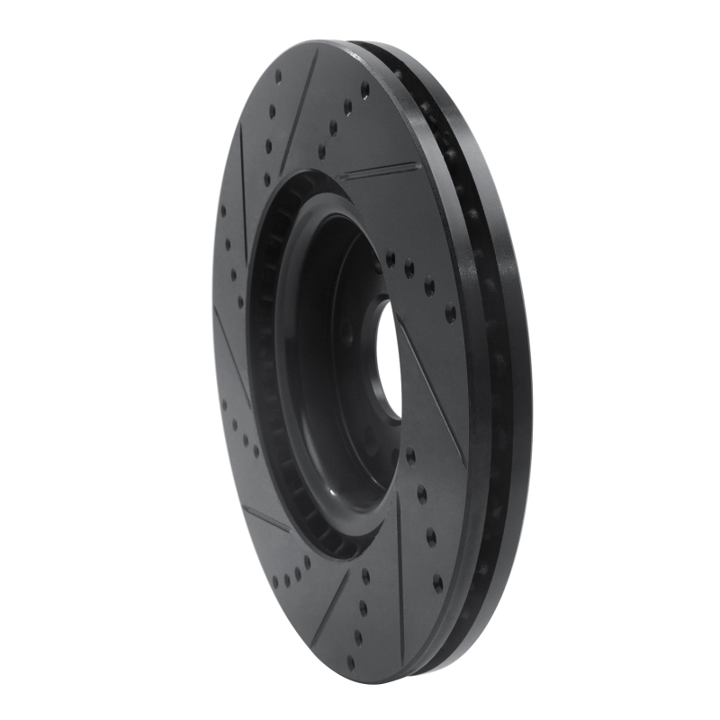 Picture of R1 15-19 Jaguar E-Pace Front Right Drilled & Slotted Black Brake Rotor
