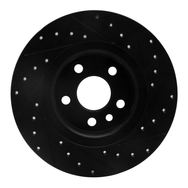 Picture of R1 15-20 Jaguar E-Pace Rear Left Drilled & Slotted Black Brake Rotor