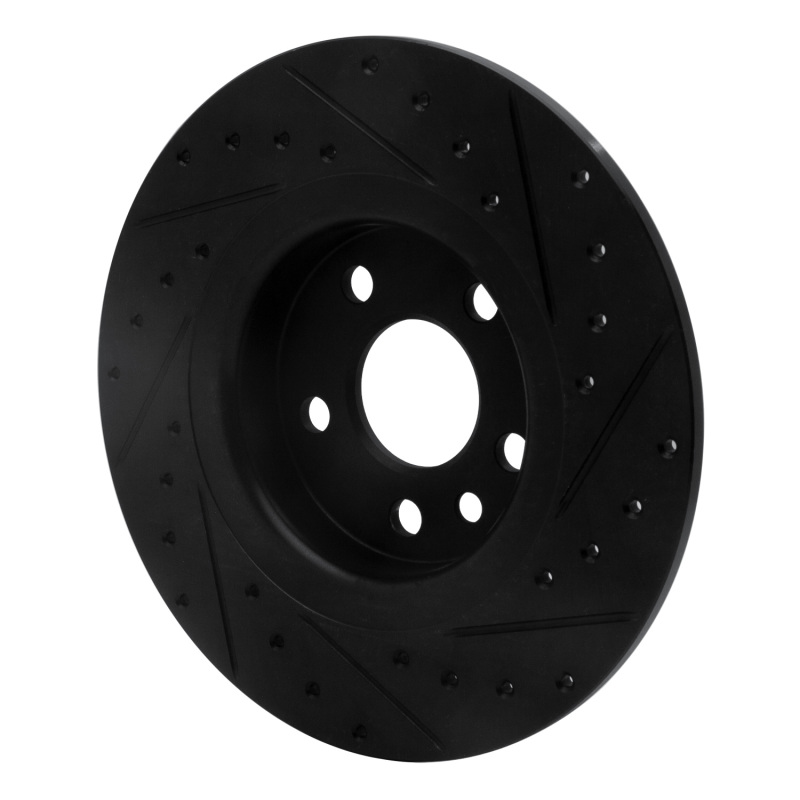 Picture of R1 15-20 Jaguar E-Pace Rear Left Drilled & Slotted Black Brake Rotor