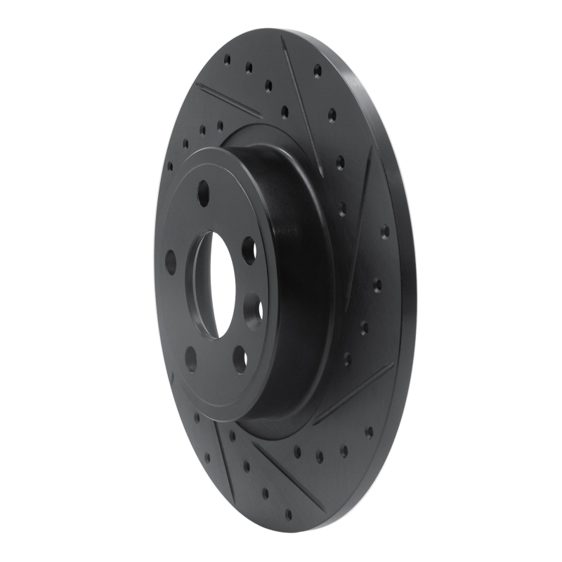 Picture of R1 15-20 Jaguar E-Pace Rear Right Drilled & Slotted Black Brake Rotor