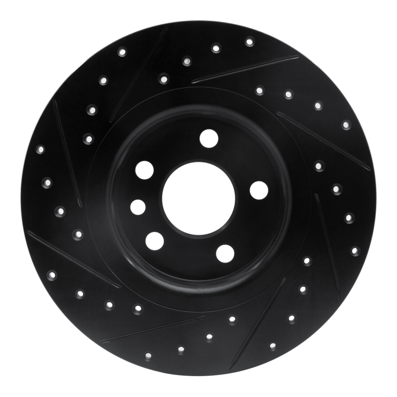 Picture of R1 15-20 Jaguar E-Pace Rear Right Drilled & Slotted Black Brake Rotor