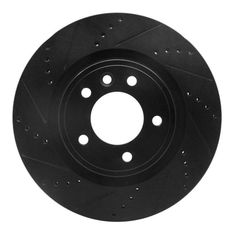 Picture of R1 18-20 Land Rover Range Rover Sport Rear Left Drilled & Slotted Black Brake Rotor