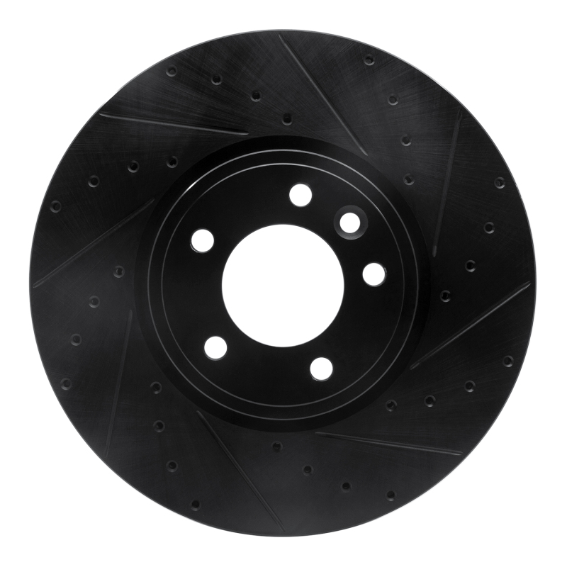 Picture of R1 18-20 Land Rover Range Rover Sport Front Right Drilled & Slotted Black Brake Rotor