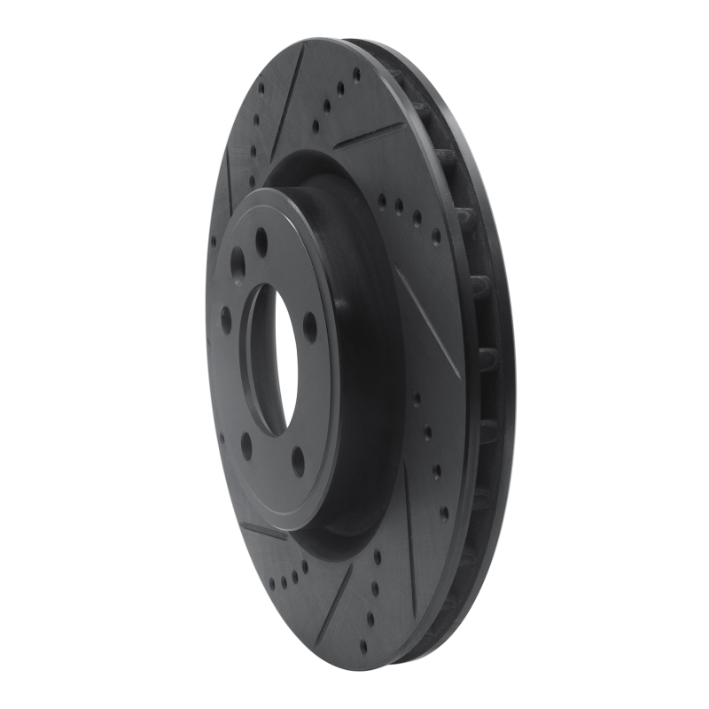 Picture of R1 18-20 Land Rover Range Rover Sport Rear Left Drilled & Slotted Black Brake Rotor