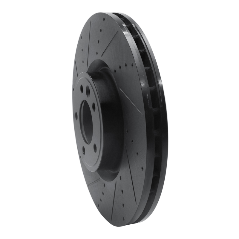 Picture of R1 18-25 Land Rover Defender 110 Front Left Drilled & Slotted Black Brake Rotor
