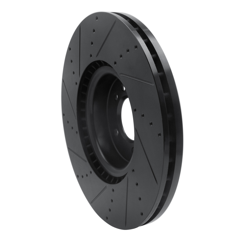 Picture of R1 18-25 Land Rover Range Rover Front Right Drilled & Slotted Black Brake Rotor