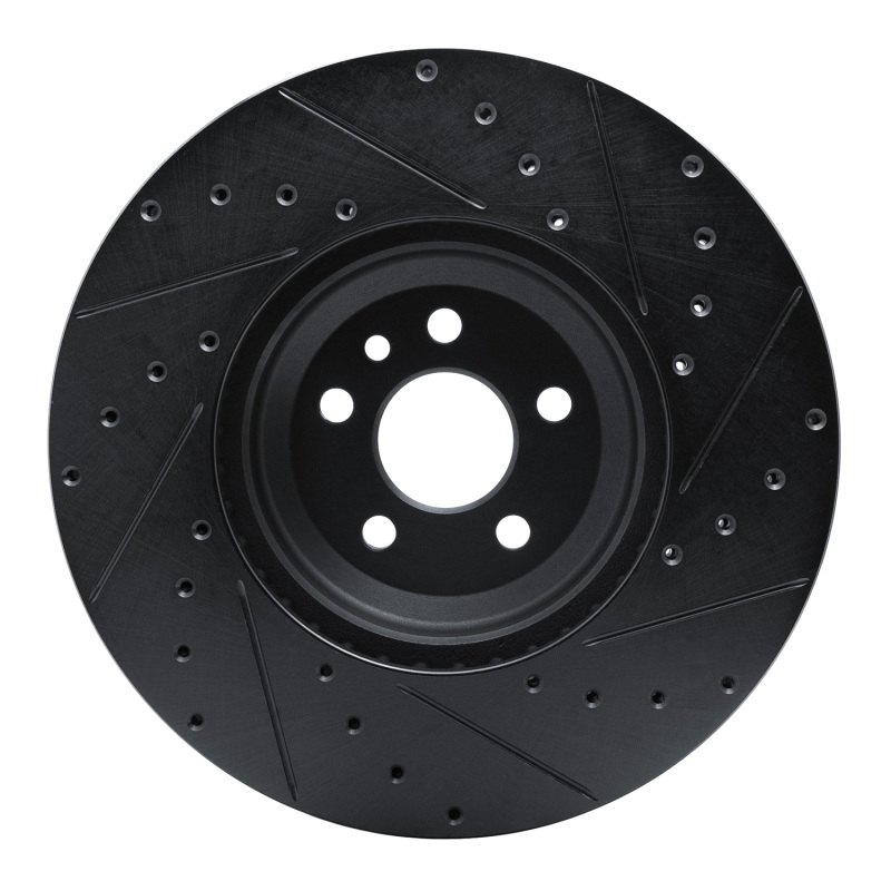Picture of R1 20-25 Jaguar E-Pace Front Left Drilled & Slotted Black Brake Rotor