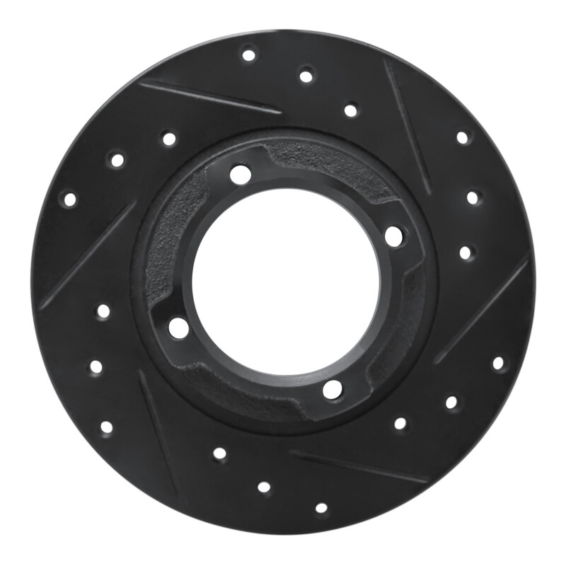 Picture of R1 85-91 Subaru Loyale Rear Right Drilled & Slotted Black Brake Rotor