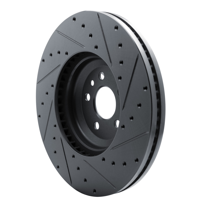 Picture of R1 20-25 Jaguar E-Pace Front Left Drilled & Slotted Black Brake Rotor