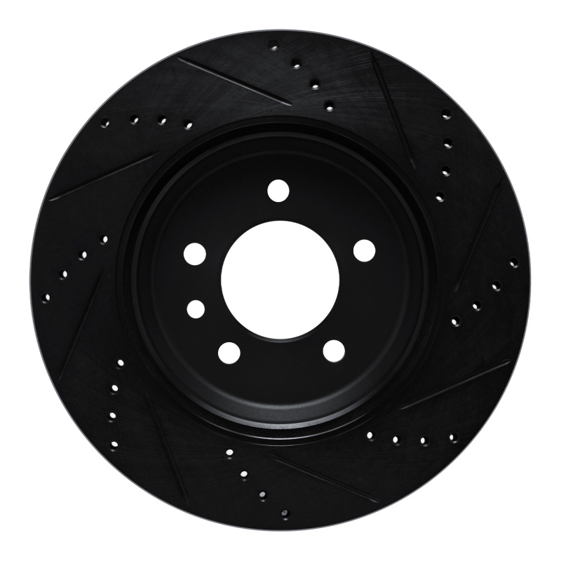 Picture of R1 20-25 Land Rover Defender 110 Rear Left Drilled & Slotted Black Brake Rotor