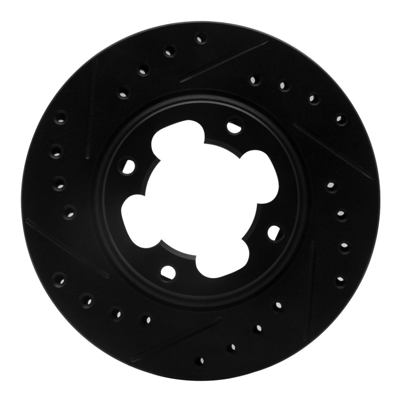 Picture of R1 87-94 Subaru Justy Front Left Drilled & Slotted Black Brake Rotor