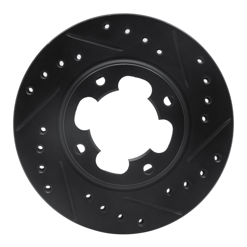 Picture of R1 87-94 Subaru Justy Front Right Drilled & Slotted Black Brake Rotor