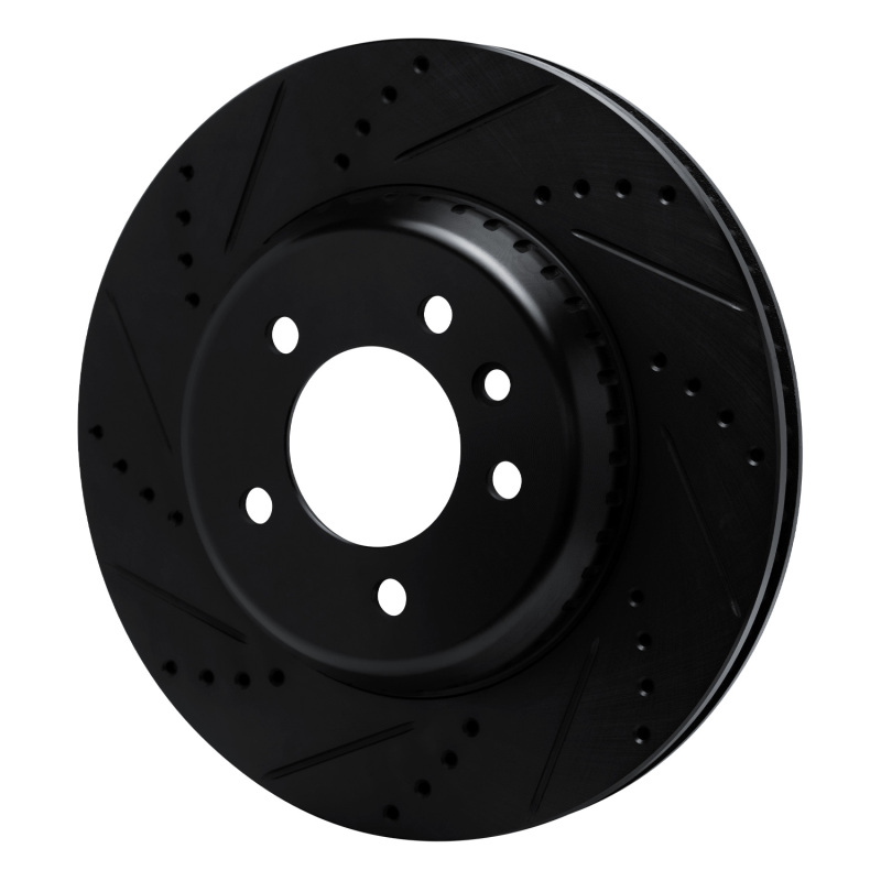 Picture of R1 20-25 Land Rover Defender 110 Rear Left Drilled & Slotted Black Brake Rotor