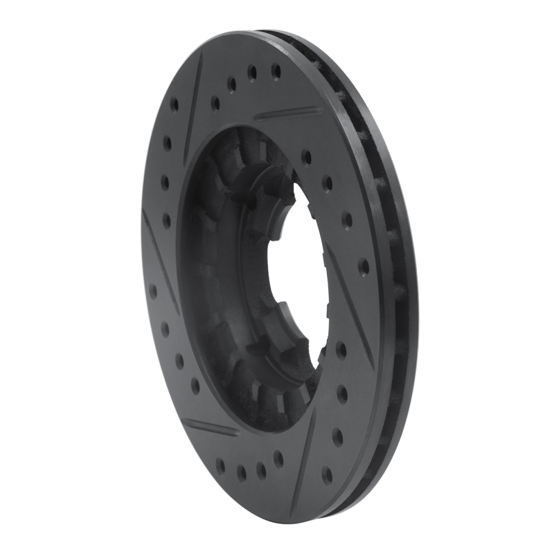 Picture of R1 87-94 Subaru Justy Front Right Drilled & Slotted Black Brake Rotor