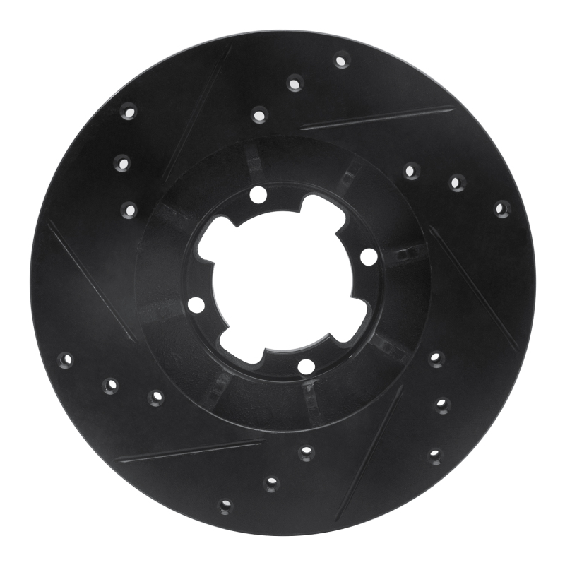 Picture of R1 85-94 Subaru DL Front Right Drilled & Slotted Black Brake Rotor