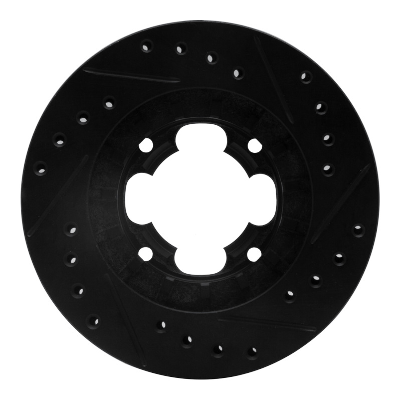 Picture of R1 87-94 Subaru Justy Front Left Drilled & Slotted Black Brake Rotor