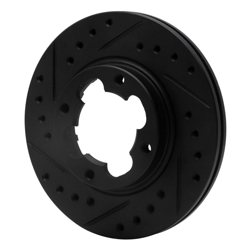 Picture of R1 87-94 Subaru Justy Front Left Drilled & Slotted Black Brake Rotor