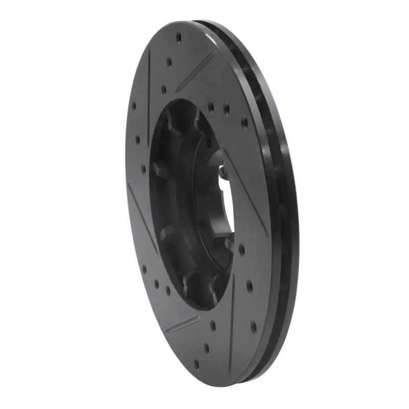 Picture of R1 85-94 Subaru DL Front Right Drilled & Slotted Black Brake Rotor