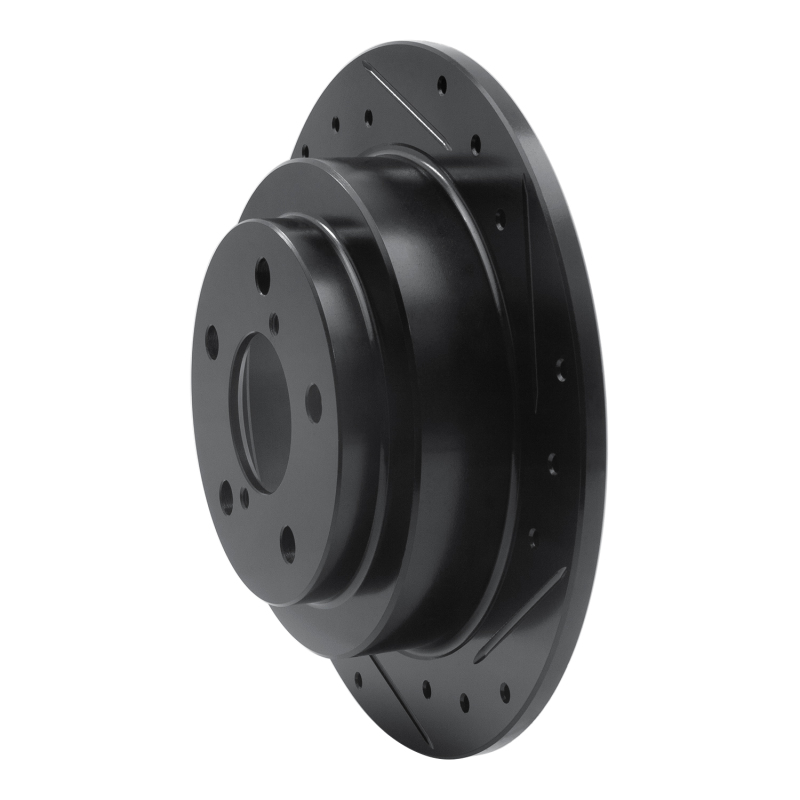 Picture of R1 90-08 Saab 9-2X Rear Right Drilled & Slotted Black Brake Rotor