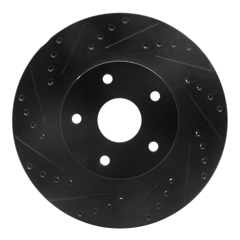 Picture of R1 92-97 Subaru SVX Front Left Drilled & Slotted Black Brake Rotor