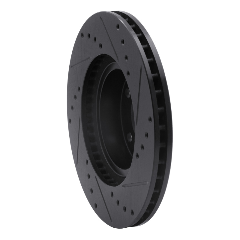Picture of R1 90-16 Saab 9-2X Front Left Drilled & Slotted Black Brake Rotor