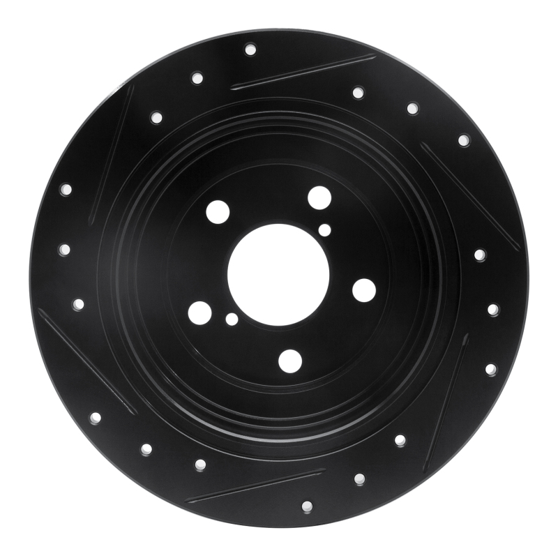 Picture of R1 90-08 Saab 9-2X Rear Right Drilled & Slotted Black Brake Rotor