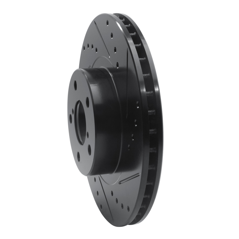 Picture of R1 90-16 Saab 9-2X Front Right Drilled & Slotted Black Brake Rotor