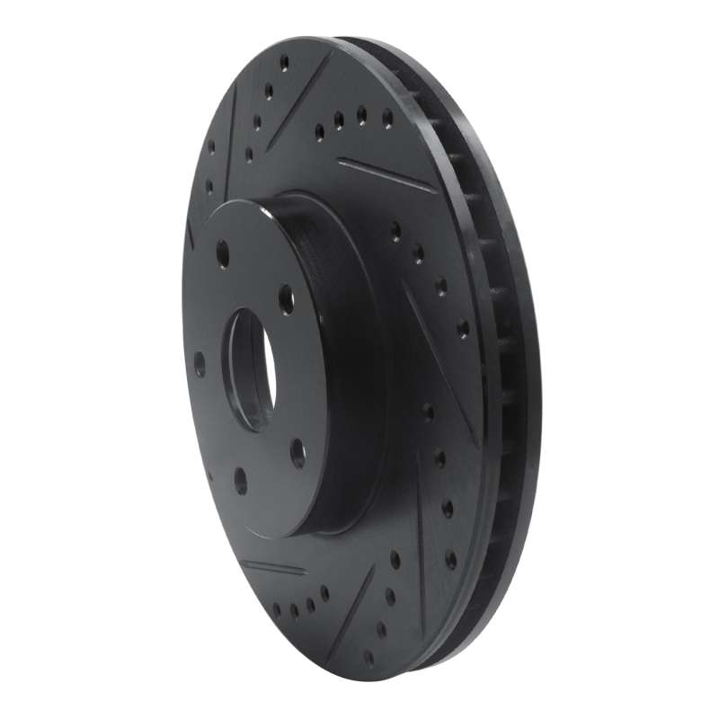 Picture of R1 92-97 Subaru SVX Front Left Drilled & Slotted Black Brake Rotor