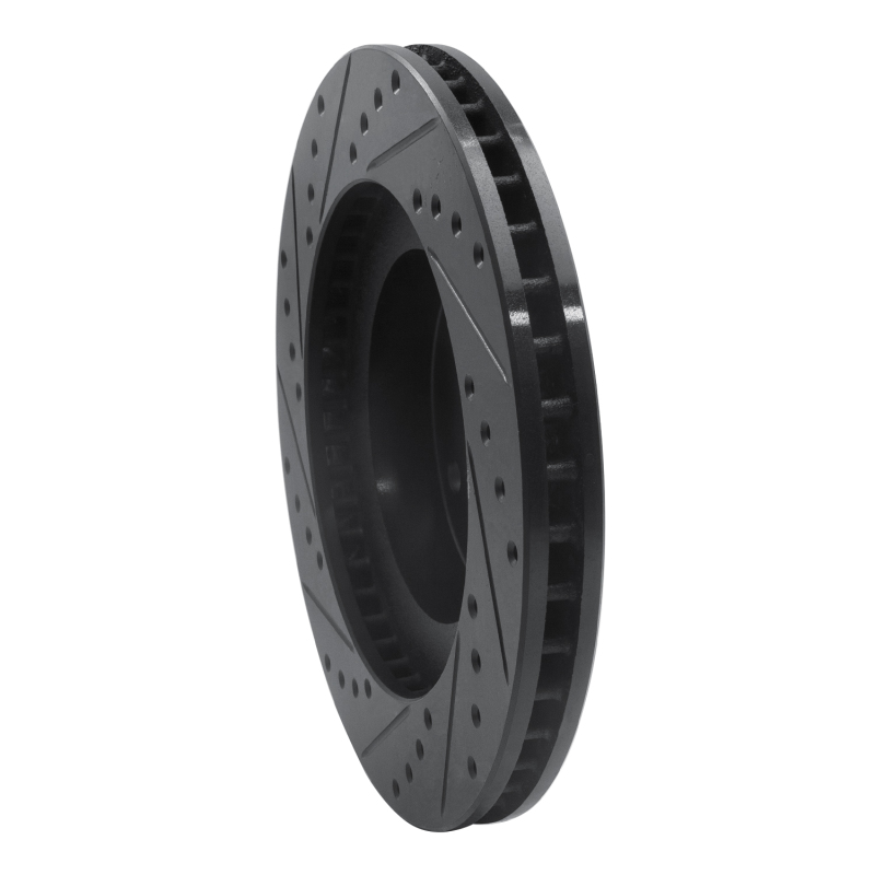 Picture of R1 92-97 Subaru SVX Front Right Drilled & Slotted Black Brake Rotor