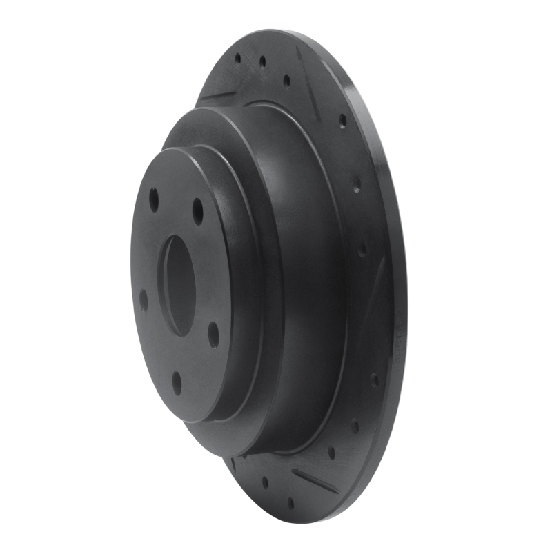 Picture of R1 92-97 Subaru SVX Rear Right Drilled & Slotted Black Brake Rotor